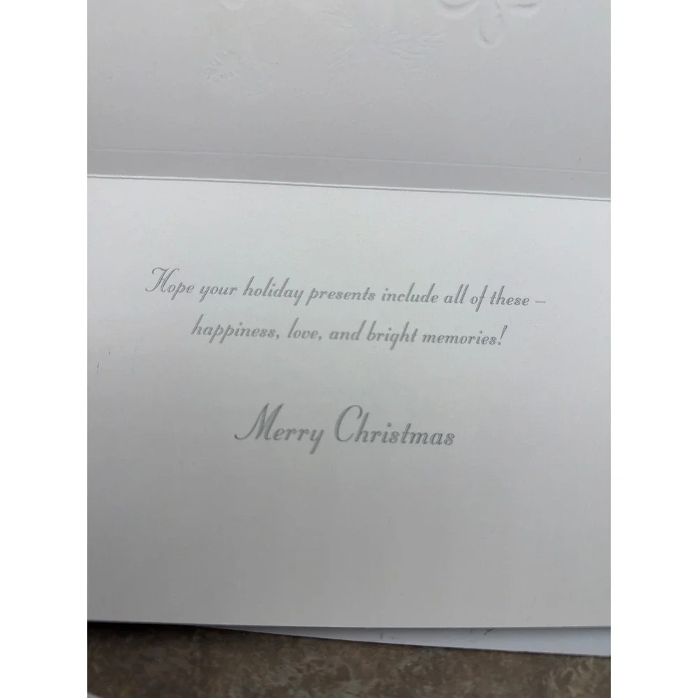 Assorted Christmas Holiday Greeting Cards Gold Foil Sleigh Ornaments Set of 4